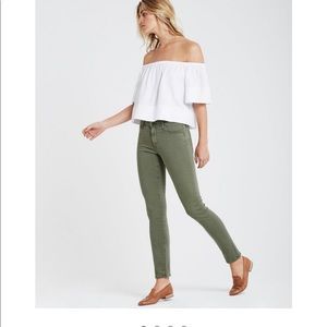 AG The Prima mid rise cigarette, 27, olive green